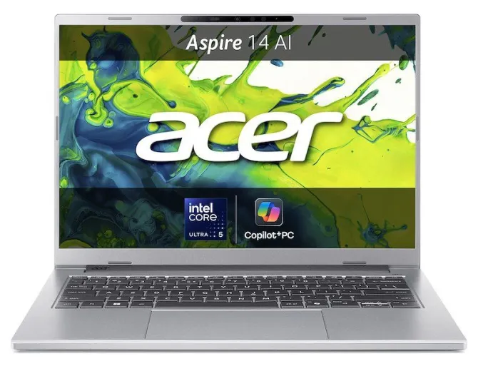 Acer ASPIRE 14 AI A14-53M-543G Copilot+ PC Intel Core Ultra 5 226V Computer portatile 35,6 cm (14") OLED WUXGA 16 GB LPDDR5-SDRAM 512 GB SSD Wi-Fi 7 (802.11be) Windows 11 Home Italiano Argento