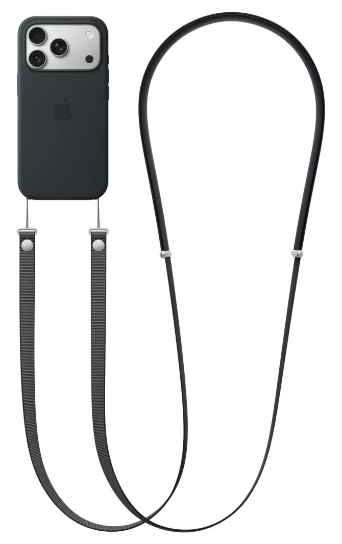Apple Crossbody Strap Black – Tracolla regolabile in PET riciclato per custodie iPhone