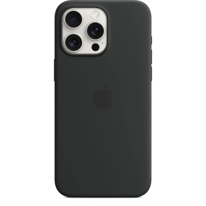 Apple Custodia MagSafe in silicone per iPhone 15 Pro Max - Nero 