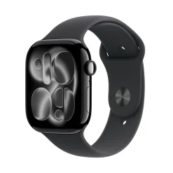 Apple Watch Series 11 GPS, Cassa 46 mm in alluminio Jet Black con Cinturino Sport nero - M/L