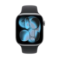 Apple Watch Series 11 GPS, Cassa 46 mm in alluminio grigio siderale con Cinturino Sport nero - M/L
