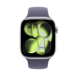 Apple Watch Series 11 GPS + Cellular, Cassa 46 mm in alluminio color argento con Cinturino Sport viola nebbia - M/L