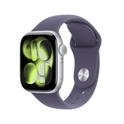 Apple Watch Series 11 GPS 42mm Cassa Alluminio Argento con Sport Band Viola Nebbia S/M