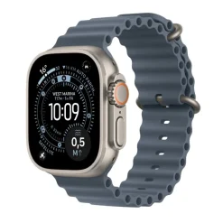 Apple Watch Ultra 3 GPS + Cellular, Cassa in titanio naturale (49 mm) con Cinturino Ocean blu salmastro