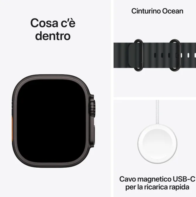 APPLE Watch Ultra 3 GPS + Cellular, Cassa in titanio nero (49 mm) con Cinturino Ocean