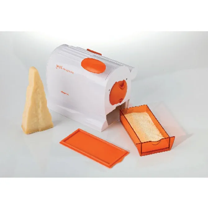 ARIETE - 445 Gratì professional Grattuggia con rullo professionale, 120 Watt, contenitore estraibile - Arancione/Bianco