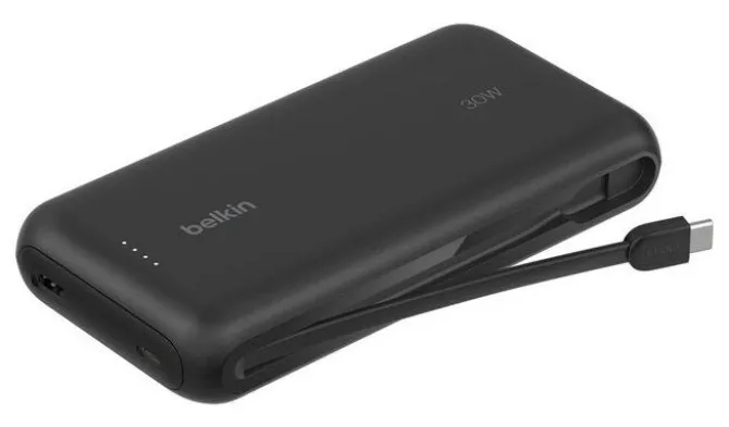 Belkin BoostCharge Powerbank 20000mAh 30W PD Nero con Cavo USB-C Integrato