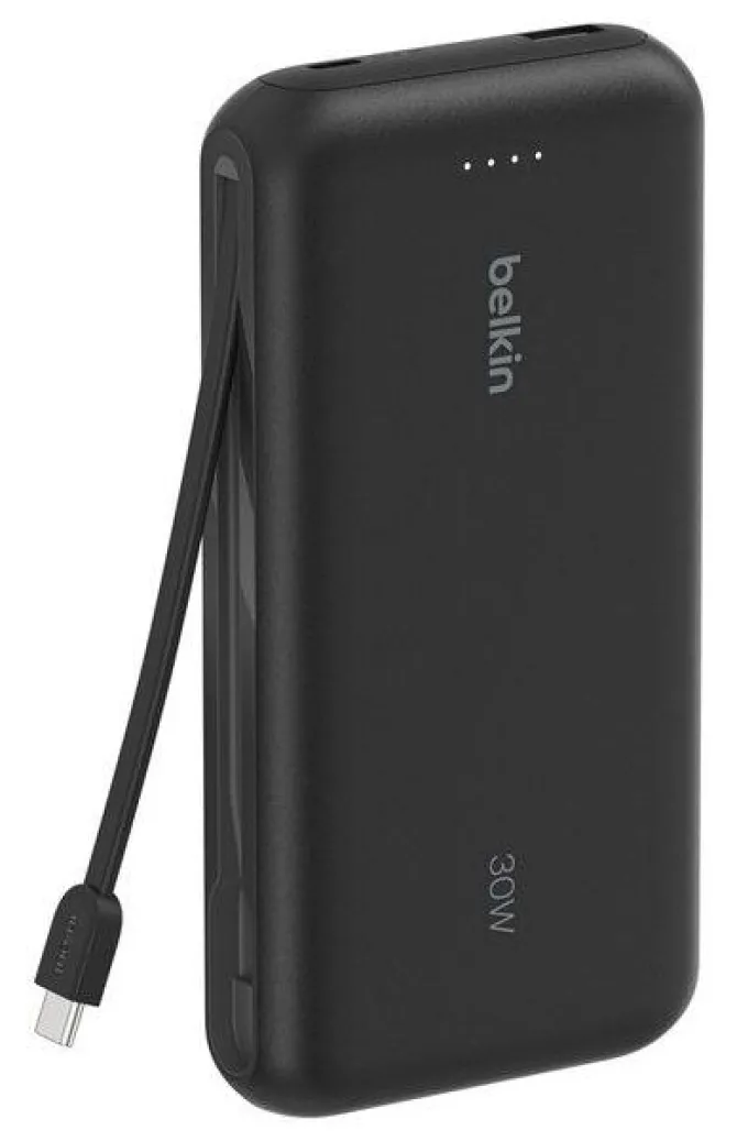 Belkin BoostCharge Powerbank 20000mAh 30W PD Nero con Cavo USB-C Integrato