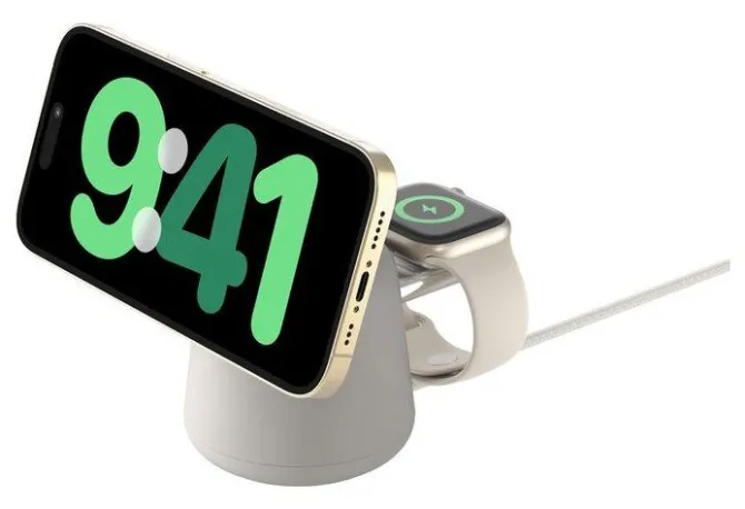 Belkin BoostCharge Pro caricatore wireless rapido beige per smartphone, cuffie e smartwatch