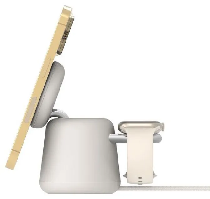 Belkin BoostCharge Pro caricatore wireless rapido beige per smartphone, cuffie e smartwatch