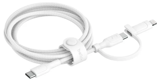 Belkin BoostCharge Pro Cavo 2 in 1 USB-C/Lightning 1,5m Ricarica Rapida 60W Bianco