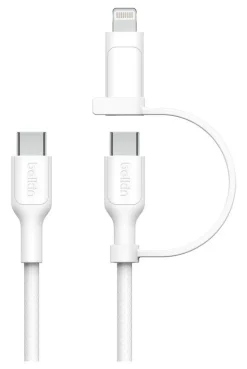 Belkin BoostCharge Pro Cavo 2 in 1 USB-C/Lightning 1,5m Ricarica Rapida 60W Bianco