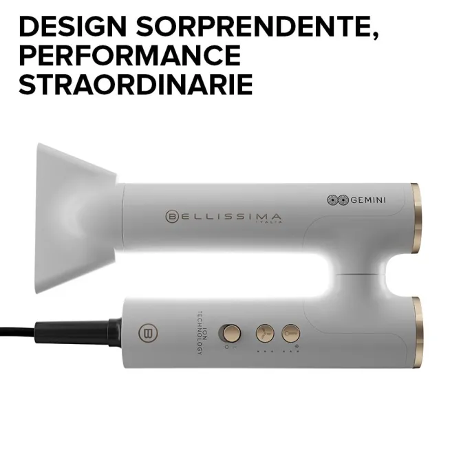 BELLISSIMA IMETEC - ASCIUGACAPELLI GEMINI 1400 Watt, 11918 - Bianco
