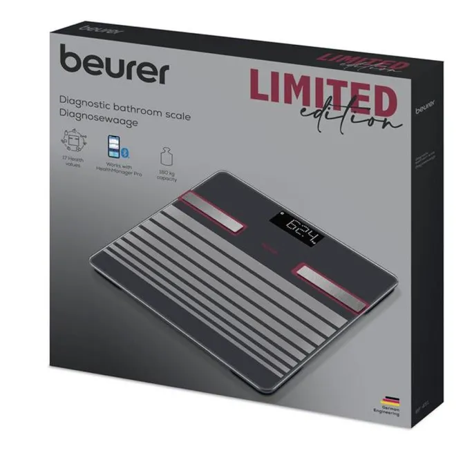 BEURER Bilancia pesapersone BF 451 LIMITED EDITION 2025-Nero e bordeaux