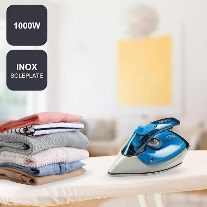 Black & Decker BXIR1000E ferro da stiro Ferro a vapore, Acciaio inossidabile,1000 Watt - Blu e Bianco