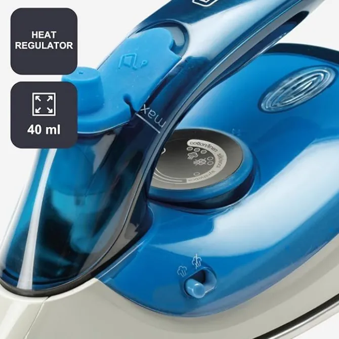 Black & Decker BXIR1000E ferro da stiro Ferro a vapore, Acciaio inossidabile,1000 Watt - Blu e Bianco