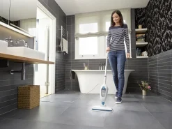 BLACK+DECKER FSMH13E5-QS Lavapavimenti a Vapore Steam-Mop 5in1, Bianco/Blu