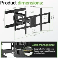 BLUNORD BS4366 Supporta TV da parete 43 - 100 pollici, VESA Compatible max 800x400 mm
