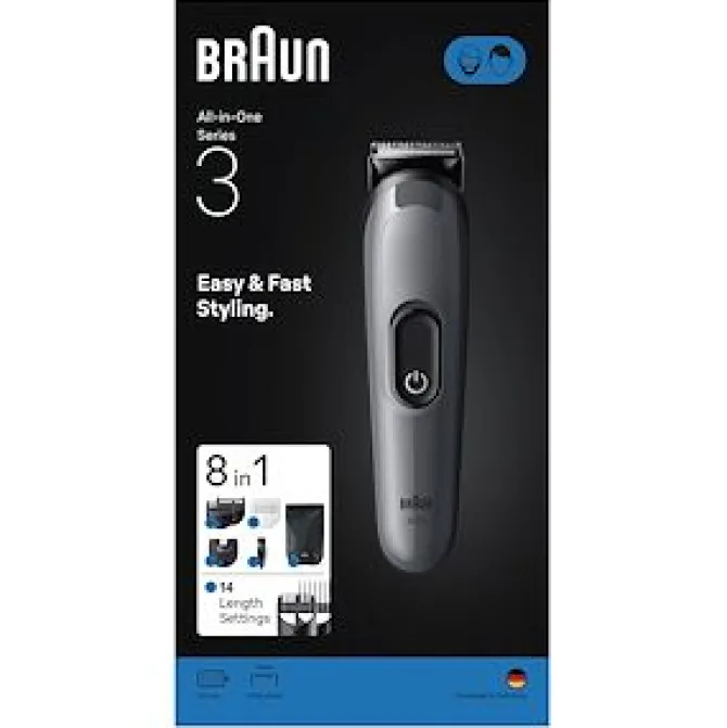 Braun AIO3540 tagliacapelli Nero, Grigio 14 Nichel-Metallo Idruro