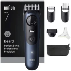 Braun BeardTrimmer 7 BT7520 lama Ultra Sharp ProBlade, lunghezza taglio 2cm - Nero e Blu