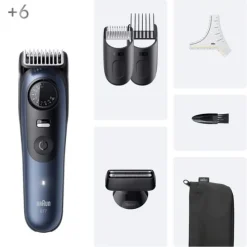 Braun BeardTrimmer 7 BT7520 lama Ultra Sharp ProBlade, lunghezza taglio 2cm - Nero e Blu