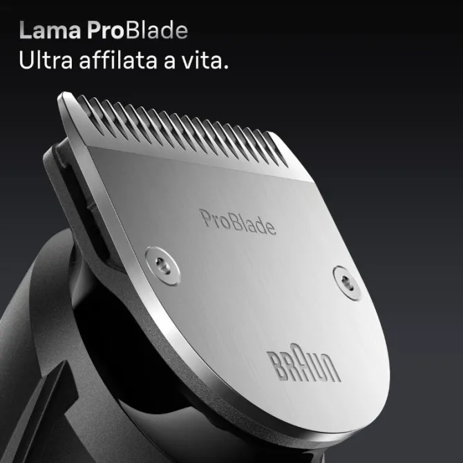 Braun BeardTrimmer 7 BT7520 lama Ultra Sharp ProBlade, lunghezza taglio 2cm - Nero e Blu