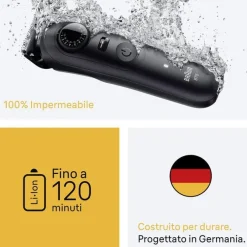 Braun BeardTrimmer 9 BT5520 regolabarba Batteria 40 2 cm Bagnato e secco Nero
