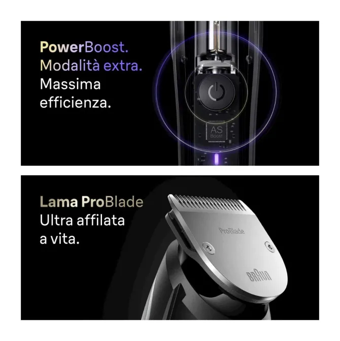 Braun BeardTrimmer 9 BT9520 regolabarba Batteria 52 2cm Nero e Grigio