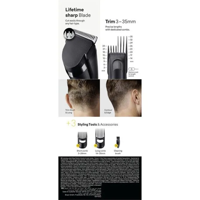 Braun HC5530 tagliacapelli Nero 17 Nichel-Metallo Idruro