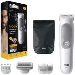 BRAUN - Rasoio BG 5550 dry, autonomia 100 minuti, tecnologia SkinGuard - Bianco