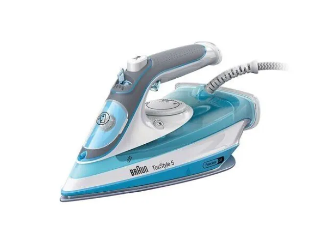 BRAUN - SI5006BL - Ferro da stiro a vapore 2600W, serbatoio 300 ml, Autospegnimento, Sistema anticalcare, EloxalPlus - Bianco/Blu