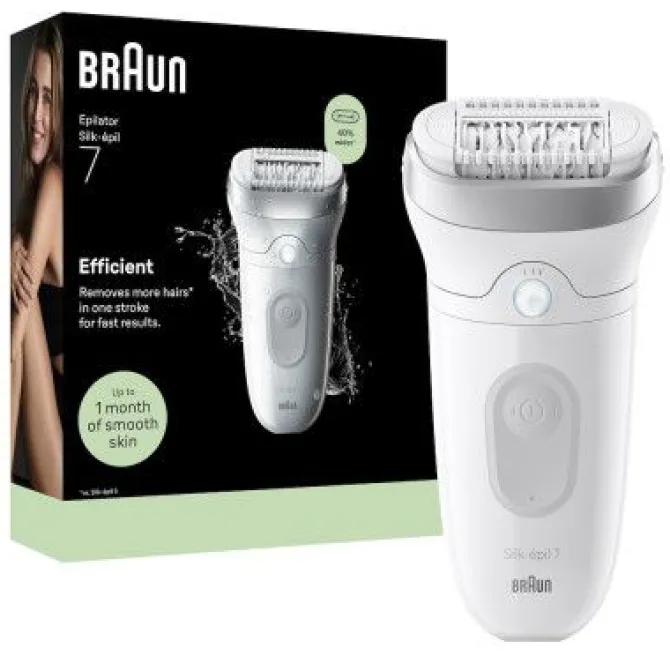 BRAUN SILK-EPIL 7 7-000 RICARICABILE WET&DRY 40 PIN. MICRO GRIP SMART LIGHT