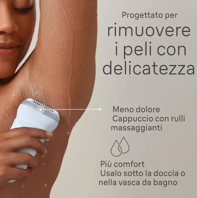 Braun Silk-épil 7 Depilatore Donna, Epilatore Elettrico Donna Con Testina Ampia Per Una Epilazione Semplice, Wet & Dry, Pelle Liscia a Lungo, 7-041, Bianco/Argento