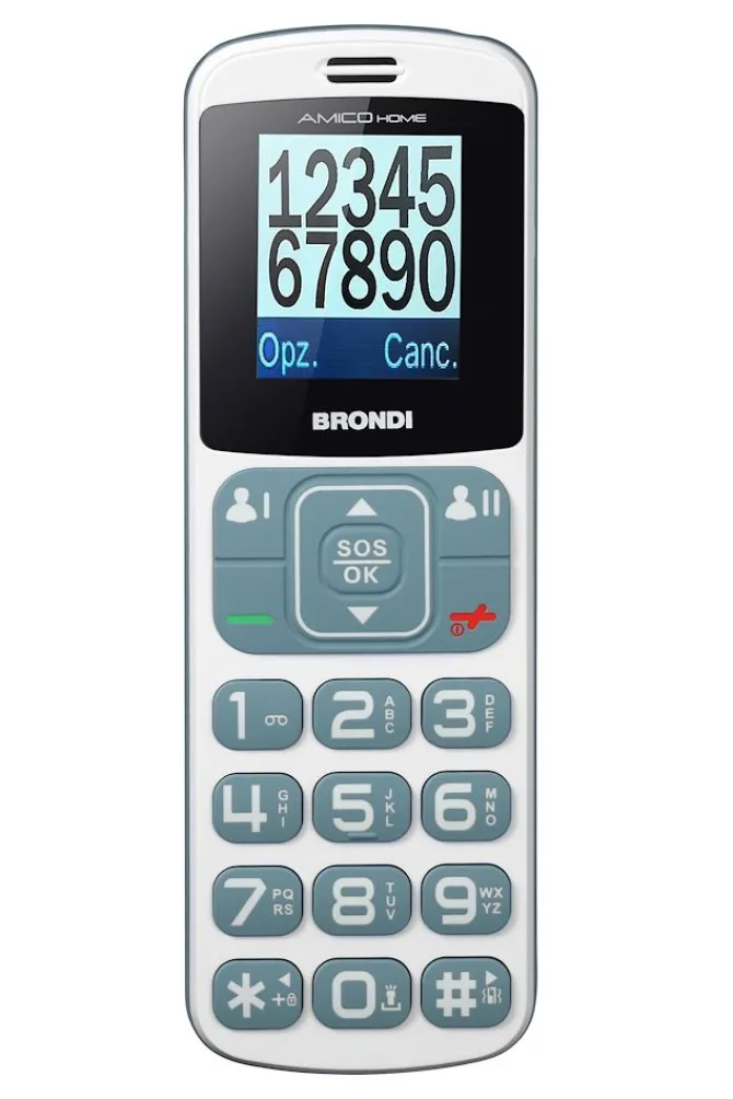 Brondi Amico Home 1.77" Telefono Bianco/Grigio con Vibrazione