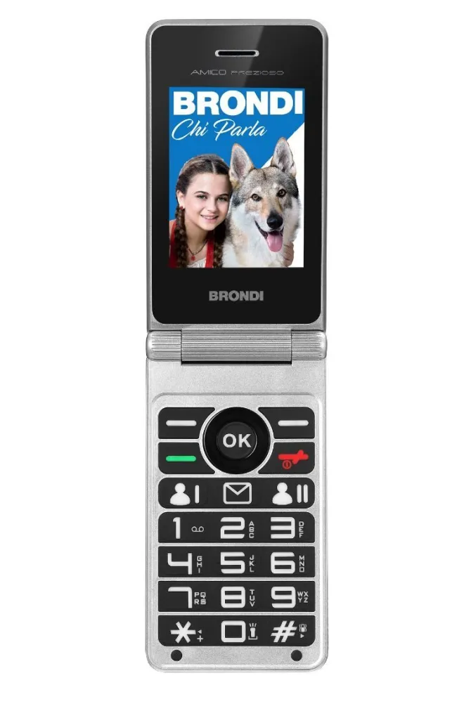 Brondi Amico Prezioso 7,11 cm (2.8") Blu Telefono per anziani