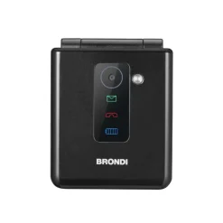 BRONDI - Cellulare FLIPPER - BLACK METAL - Display LCD 2,4" - Bluetooth 2.1 - Con fotocamera digitale integrata