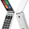Brondi Stone+ - Cellulare con apertura a conchiglia e flip attivo, Dual Sim, Display 2.4 pollici, Bianco