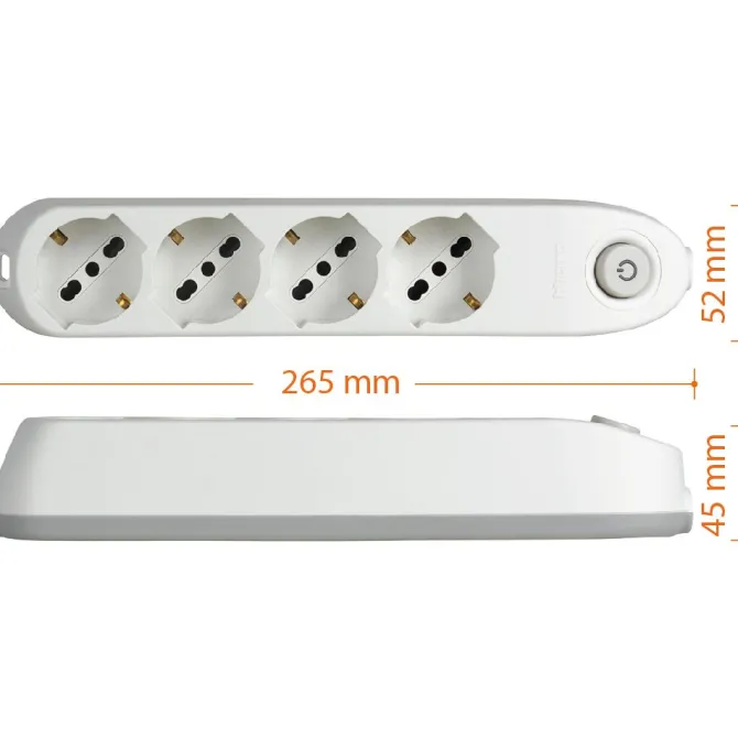 bticino Poker prolunghe e multiple 1,5 m 4 presa(e) AC Interno - Bianco