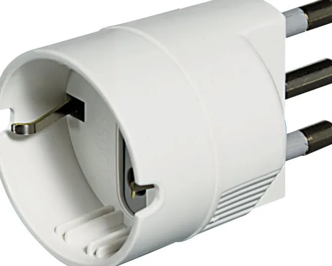BTicino S3624DE Adattatore Presa Tedesca, Bianco, 16A