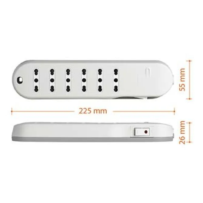 bticino Slim6 prolunghe e multiple 1,5 m 6 presa(e) AC Interno - Bianco