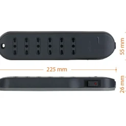 bticino Slim6 prolunghe e multiple 1,5 m 6 presa(e) AC Interno - Grigio