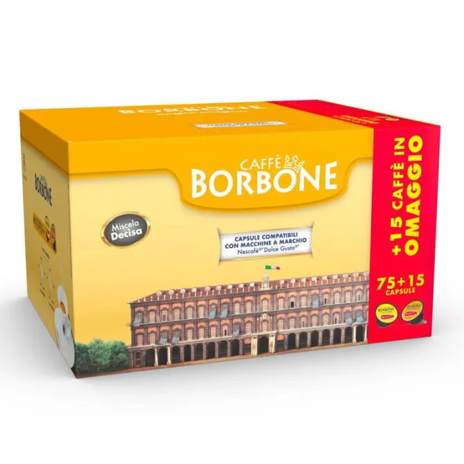Caffe Borbone Capsule Miscela Decisa (Nera) Comp. Nescafè Dolce Gusto 75+15pz