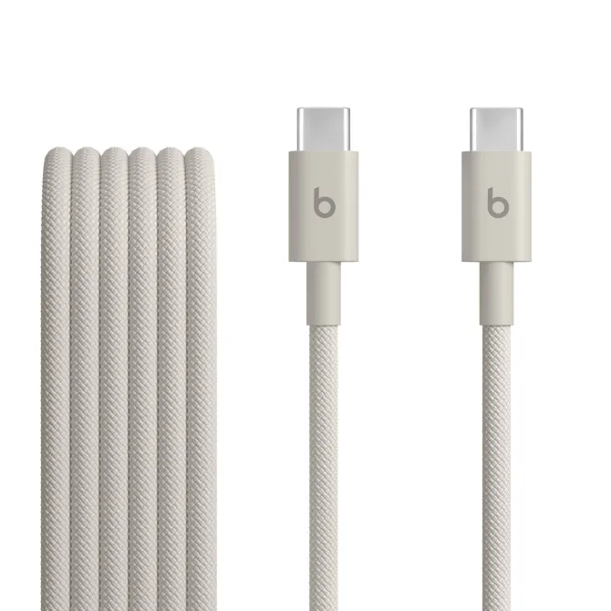 Cavo USB-C a USB-C Beats 1,5 m bianco ricarica rapida tessuto intrecciato