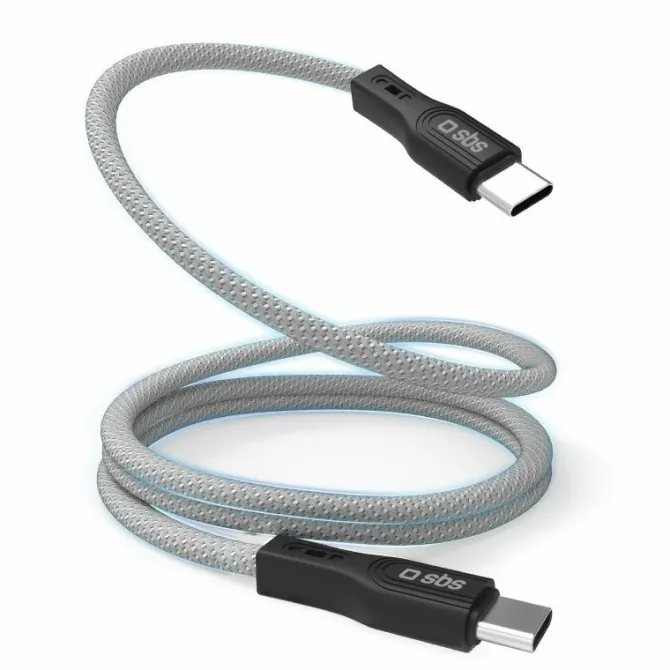 Cavo USB-C Magnetico SBS 1m 60W – Intrecciato, Ordinato e Antigroviglio