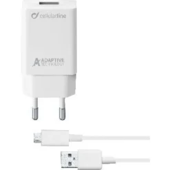 Cellularline Adaptive Fast Charger Kit 15W Bianco