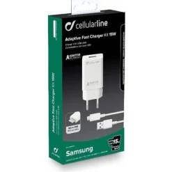 Cellularline Adaptive Fast Charger Kit 15W Bianco