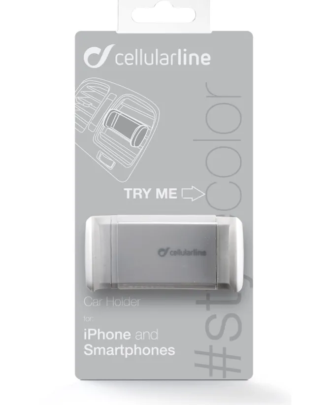 Cellularline Car Holder - Universale Supporto auto super colorato - Bianco