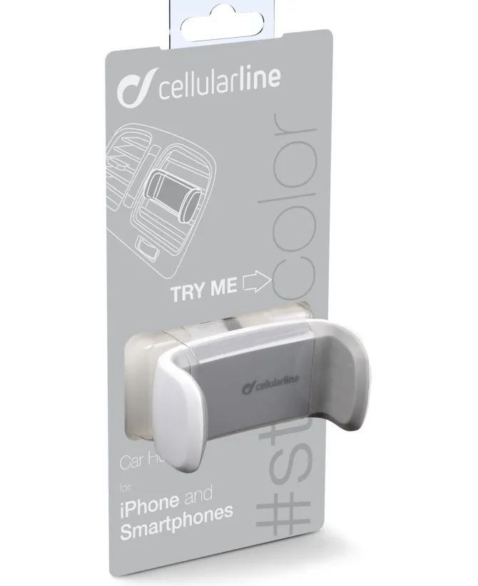 Cellularline Car Holder - Universale Supporto auto super colorato - Bianco