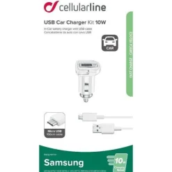 Cellularline CBRSMKIT10WMUSBW Auto Bianco caricabatterie per cellulari e PDA
