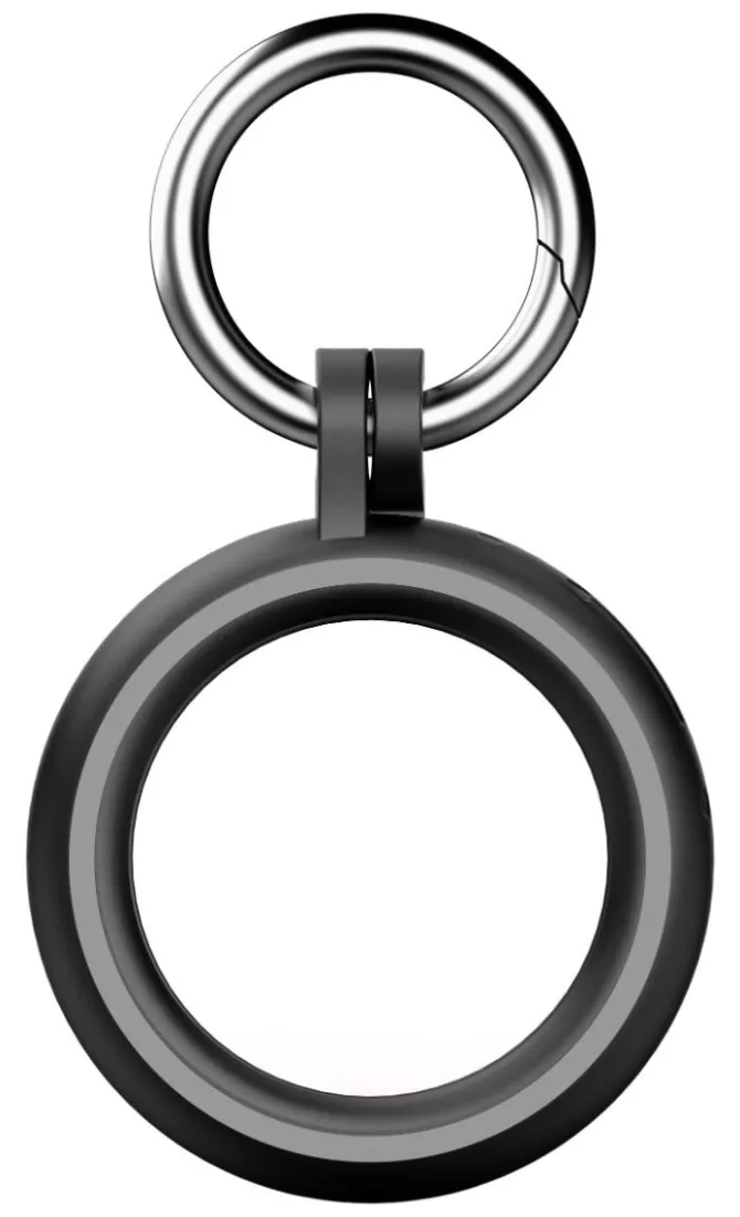 Cellularline Hard Shell Custodia protettiva rigida con moschettone integrato, compatibile con AirTag e Tracy Tag - Nero